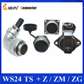 

Original Weipu Connector WS24 2 3 4 9 10 12 19 Pin TS Z ZM ZG Angled Sleeve Plug Round Flange Rear 2-hole Panel Mount Socket