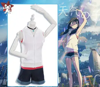 

Japanese Anime Tenki no Ko Weathering with You Amano Hina Cosplay Costume Woman Sets