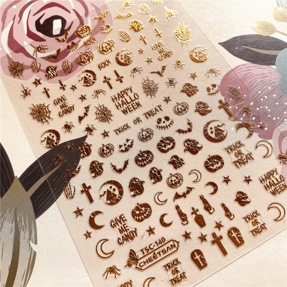 

TSC-140 Halloween Pumpkin 3D Back glue Nail decal Nail sticker Nail decoration Nail art Nail tool Nail ornament