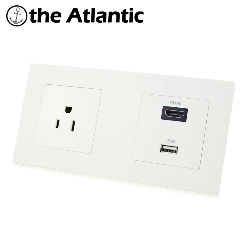 

Atlectric HDMI HD USB TV Port Socket USA JP Japan Standard Plug Wall Socket Wall Power Double Socket Electrical Outlet
