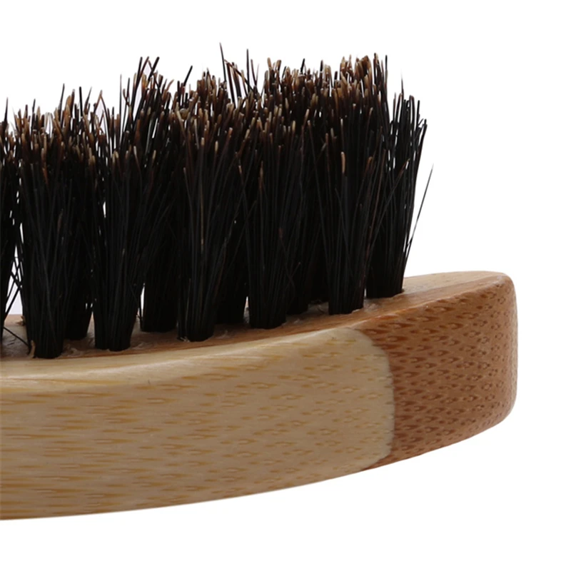 Men Mustache Brush Yellow Beauty Care Tool Hair Bristle Beard Brush Shaving Comb Face Massage Handmade 14*2.2cm