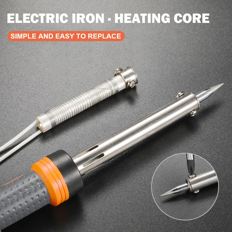 2Pcs 220V Welder Electric Soldering Iron Wired Heating Element Core Replacement Welding Tool 30W/40W/60W/80W/100W 100W 