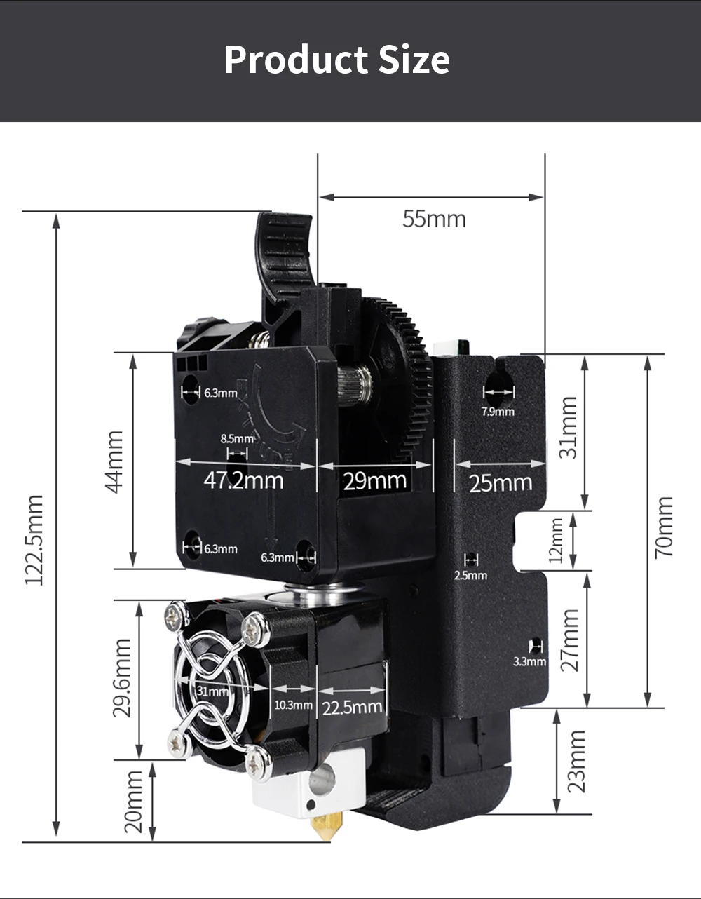 KINGROON Ender 3 Direct Extruder Titan Extrusion 3D Printer Hotend For 1.75mm Filament Print Head For Ender 3 Ender-3 Pro 3d printed electric motor