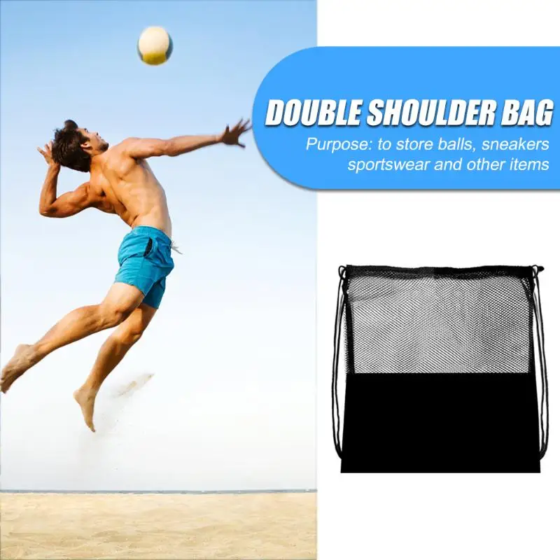 Черные баскетбольные сетчатые сумки, портативные многофункциональные сетчатые сумки для хранения волейбола, органайзер, спортивная сумка для тренировок на открытом воздухе