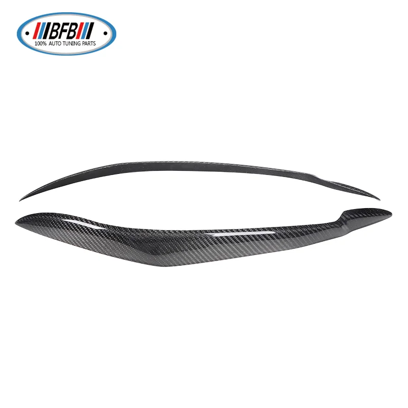 

2pcs Auto Car Dry Carbon Front Headlight Eyelids Eyebrows Cover Trim For BMW X5 E70 X6 2007-2010