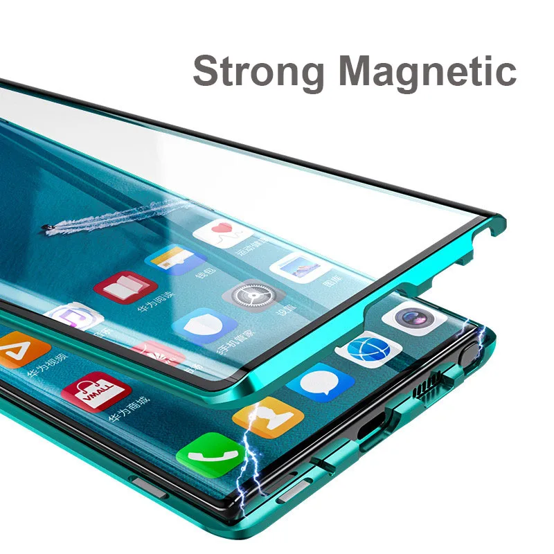 Магнитное металлическое стекло Note 10 Plus чехол для samsung Galaxy Note 10 чехол двухстороннее закаленное стекло Note 10+ чехол Note 10 Pro Funda