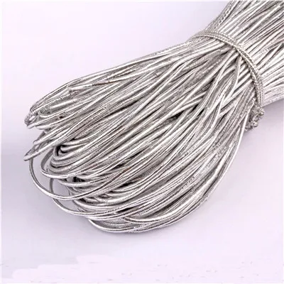1mm silver 1 мм, 1,5 мм, Золотая Серебряная упаковочная веревка, эластичные шнуры для украшения дома, Рождественский подарок ручной работы, упаковка для рукоделия, 10 лет - Цвет: 1mm silver
