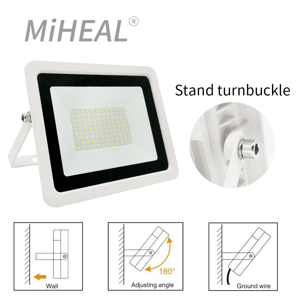 LED Floodlight 10W 20W 30W 50W 100W 220V Waterproof IP68 Outdoor Wall Garden Spotlight Reflector Foco Lamp led flood light,uv floodlight