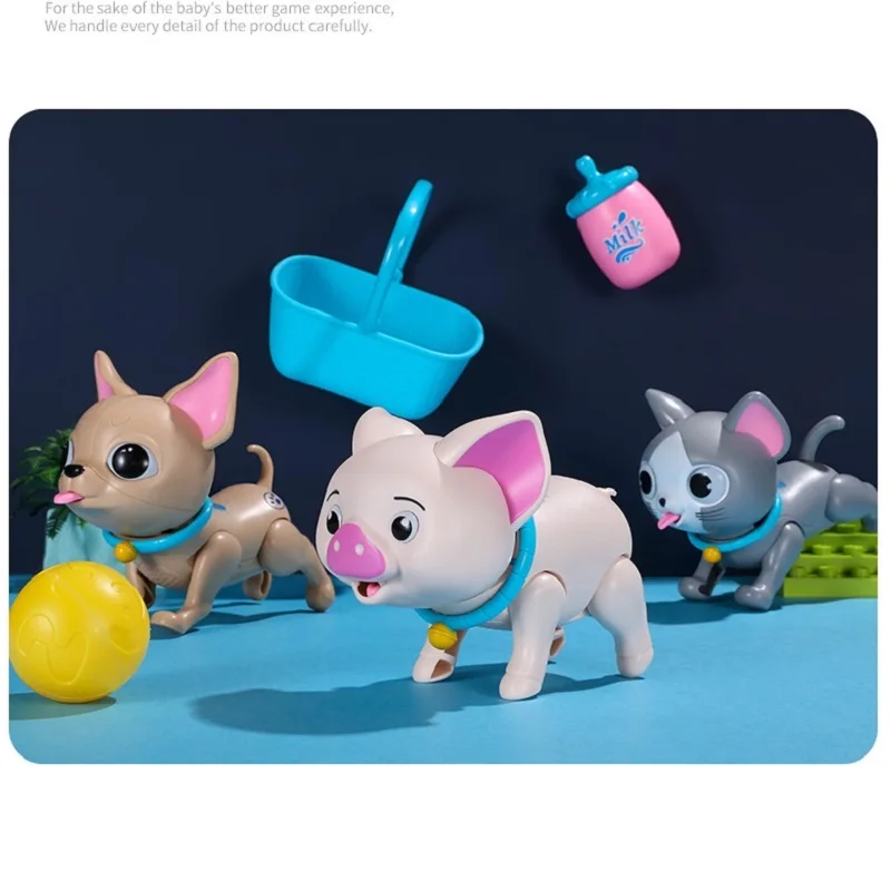 Интерактивные игрушки умная собака кошка свинья игрушки милые животные Робот СВЕТОДИОДНЫЙ звук глаза умные электронные игрушки для домашних животных для детей