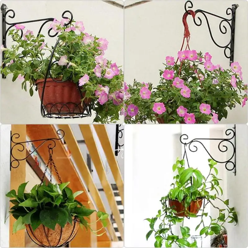 Pots Wrought Plant Basket Balcony Hanging Wall Aliexpress Shelf Crafts Decorative Garden Iron Support Flower Decorative Mounted Shelves Art Hook