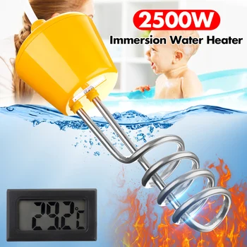

Floating Electric Heater 2500W Boiler Portable Water Heating Element Immersion Suspension With Thermometer for Bathroom Pool