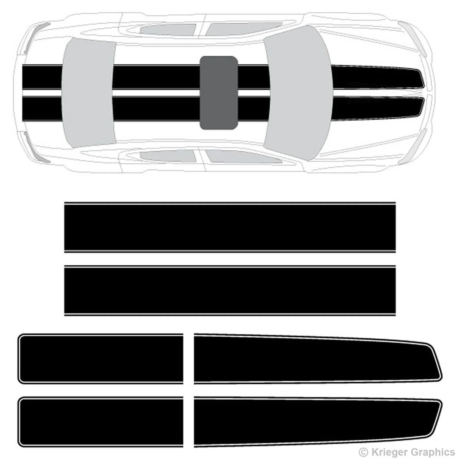 Для 1 набора виниловых полос Dodge Avenger EZ Rally Racing Stripe 3M | Автомобили и мотоциклы