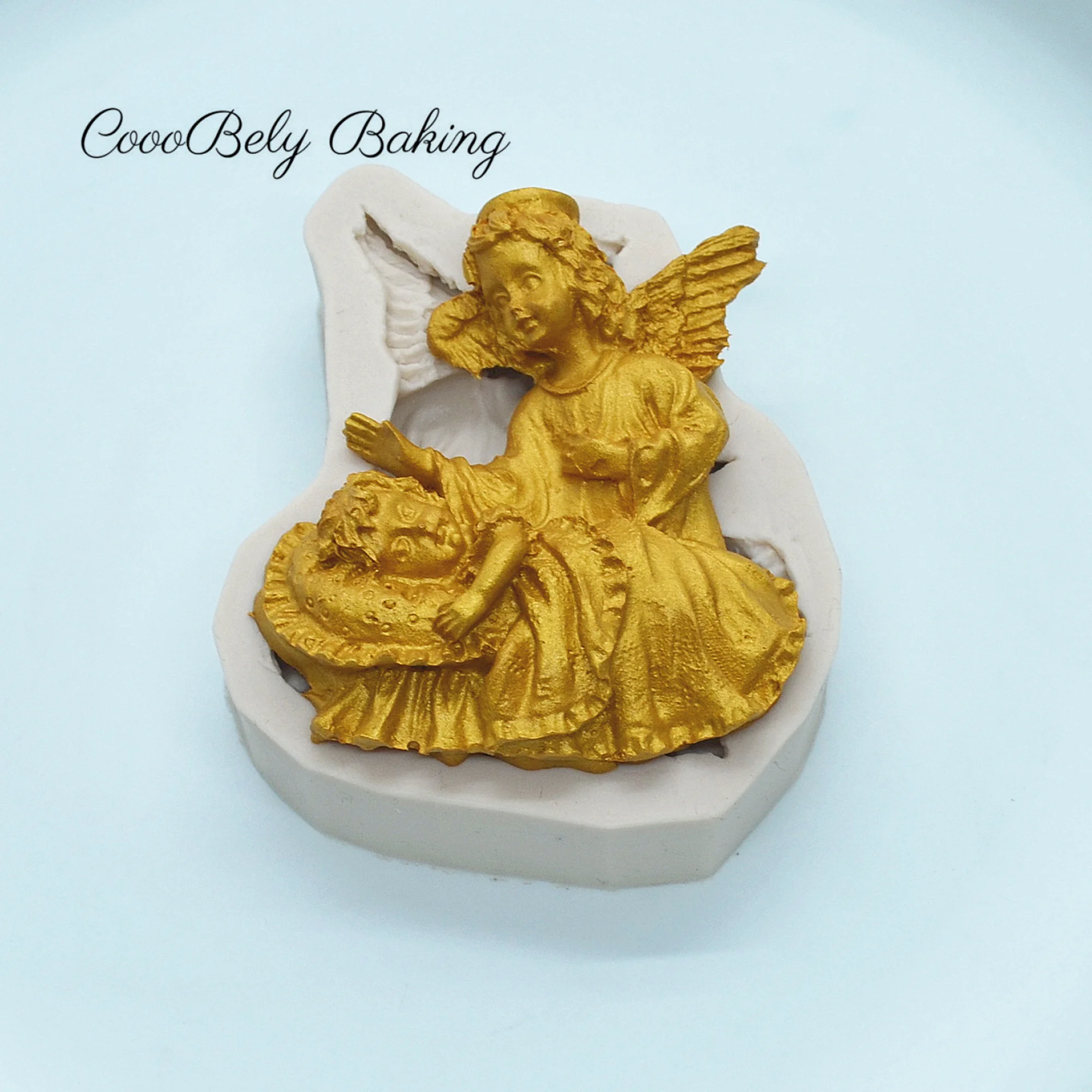

3D Angel Mother And Baby Silicone Fondant Molds For Baking Baby Birthday Cake Decorating Tools Soap Resin Molds Chocolate Mould