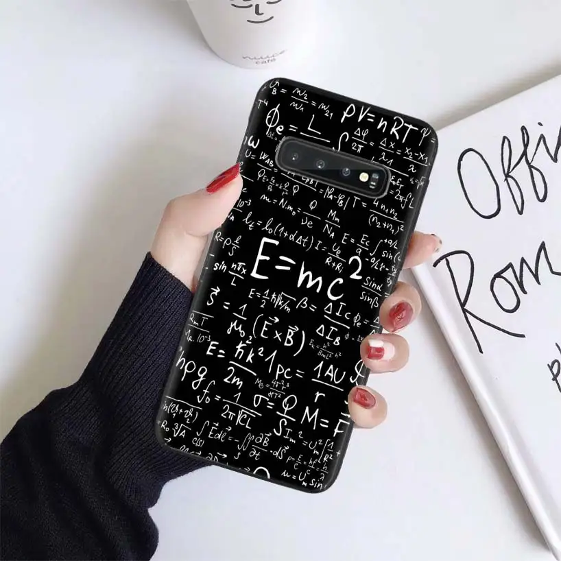 Чехол Einstein formula Math Chem для samsung Galaxy S10+ Plus Lite Note 10 9 8 S9 S8 J4 J6+ Plus S7 S6 черный чехол для телефона - Цвет: BS209-1