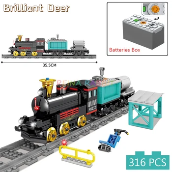 

Inventory Clearance MOC Technic Battery Powered Electric Classic City Train Rail Building Blocks DIY Kids Toys