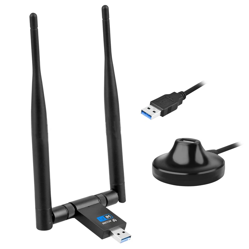 Высокая мощность wifi гигабитная беспроводная сетевая карта 5g двухдиапазонный usb-приемник для ноутбука 1200 Мбит/с