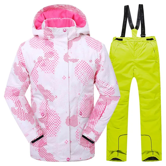Detector Girl Ski Jacket and Pant Winter Warm Skiing Suit Windproof Removable Hood Outdoor Children Clothing Set Kids Snow Sets