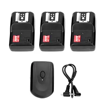

VBESTLIFE PT-16GY 16 Channel Wireless Flash Trigger Set with 1 Transmitter + 3 Receivers + 1 Sync Cord shutter