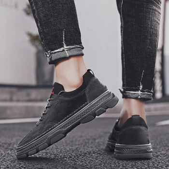 

Mens Shoes Suede Genuine Leather Flats Comfortable Outdoor Breathable Casual Shoes Boat Oxford Classic High Quality Mens shoes