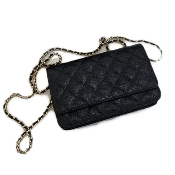 

New Quality sheepskin material leather handbags rhombus chain handbags fashion slanted shoulder bag