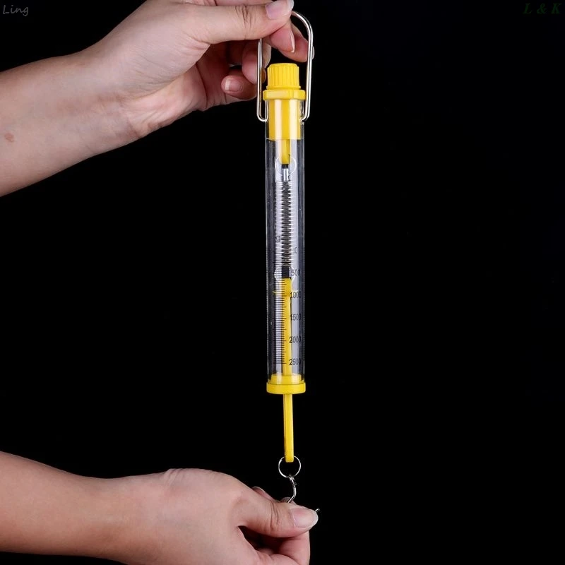 

Newton force meter Max Capacity 25N Plastic Tubular Spring Scale Dual Scale Labeled for Physical Experiment L29K