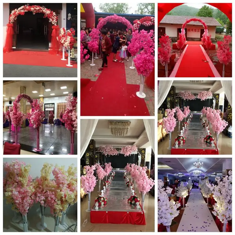 JAROWN Artificial Cherry blossom Flower Pink Cherry Tree Sakura Wedding Stand Iron Arch Frame Party Decoration Home Backdrop Wall Decor (6)