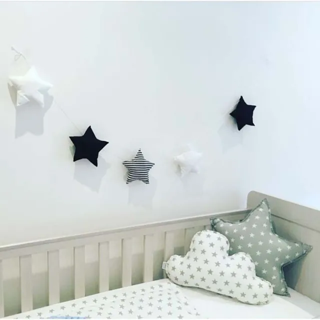 Hot Sale Nordic Stars and Moon String Ornaments Children's Room Crib Tent Bed with Decoration 5 Stars String Wall Hanging Stuff 6