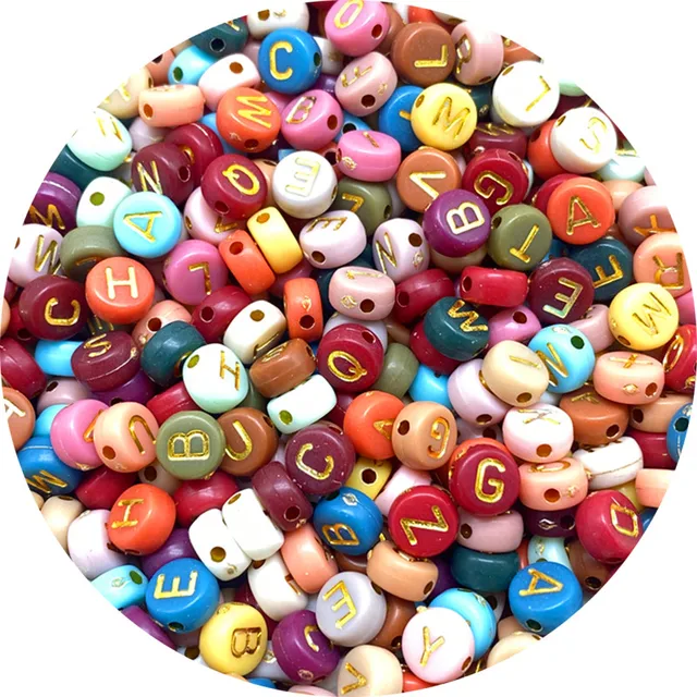 100pcs 6mm Mixed Square Alphabet Letter Beads Charms Bracelet Necklace For Jewelry Making DIY Accessories 14