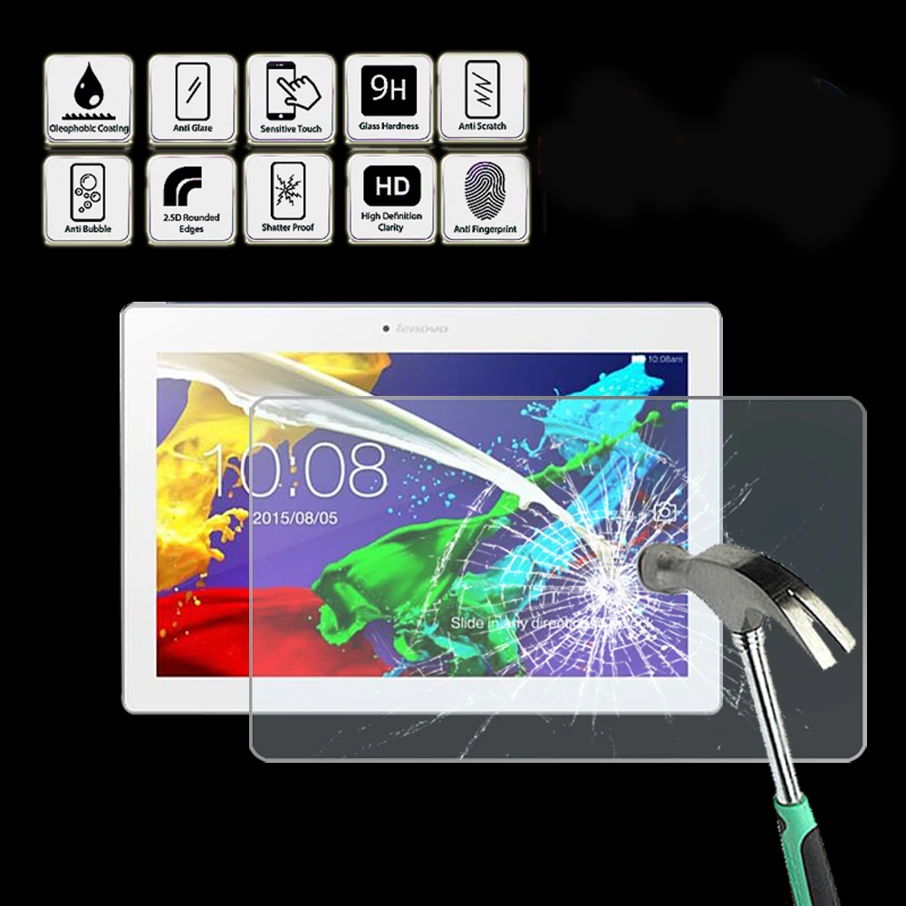 

For Lenovo Tab 2 A10-70 10.1 Inch - Tablet Tempered Glass Screen Protector Cover HD Quality Screen Film Protector Guard Cover