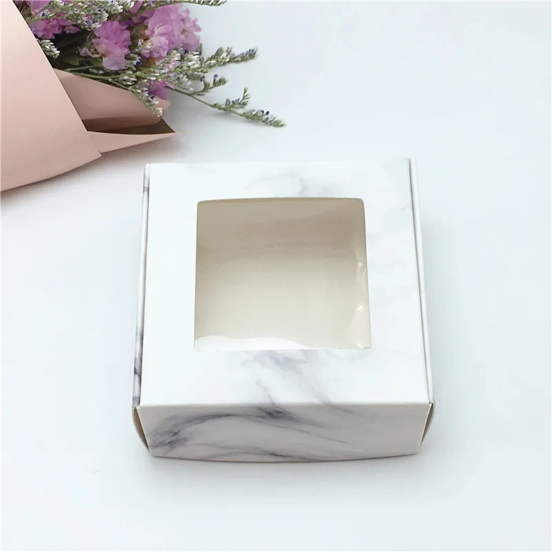 5pcs Transparent PVC Window Soap Boxes Kraft Paper Box Jewelry Gift Packaging Box Wedding Favors Candy Box - Цвет: c26