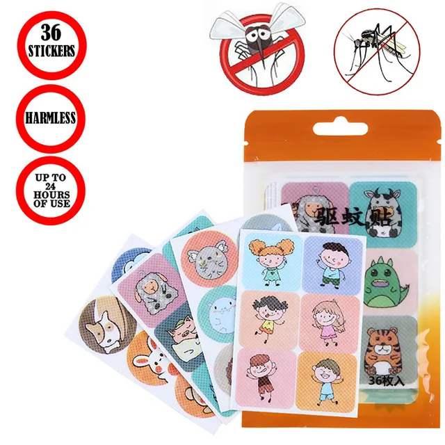 36Db/Dobozos Rajzfilm Szúnyogtaszító Matricák Foltok Tiszta Növény Illóolaj -Matricák A Baby Gyerek Nyári Kültéri#10