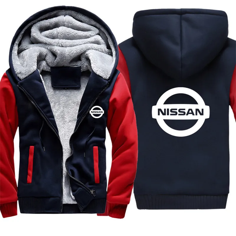 6 Мужские толстовки с капюшоном с логотипом Nissan, куртка с капюшоном, Повседневная зимняя Толстая Теплая Флисовая хлопковая куртка на молнии с рукавом реглан, спортивная одежда - Цвет: 6