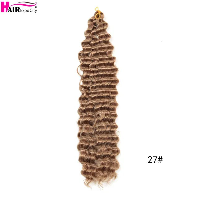 22-28 Inch Deep Wave Twist Crochet Hair Natural Synthetic Braid Hair Afro Curls Ombre Braiding Hair Extensions Hair Expo City #27