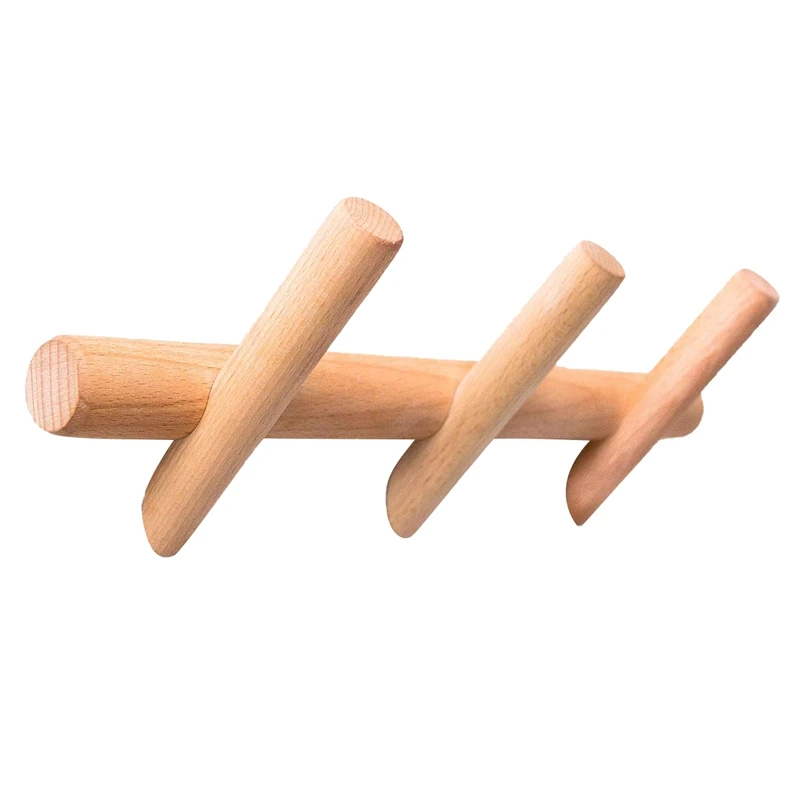 

Wood Coat Rack Wall Mounted Wall Rack with 3 Hooks Hat Rack Towel Hanger Wood Wall Hooks Hanger Bedroom Bathroom Home Wall Decor