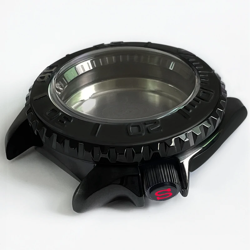 Stainelss時計ケース42mmforセイコーSKX007 srpdミネラル/サファイアガラスセラミックベゼルNH35A  36Aムーブメント腕時計部分