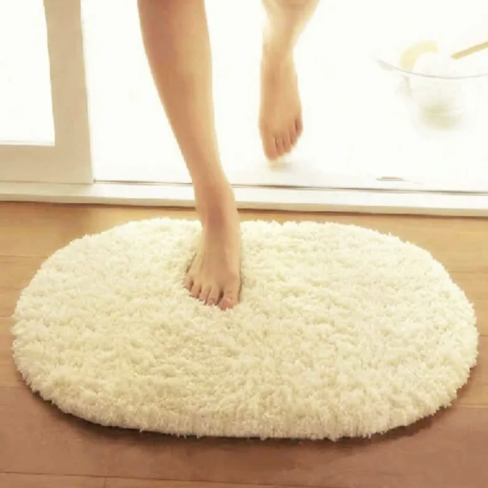 

Soft Absorbent Bathroom Carpets Memory Foam Doormat Floor Rugs Oval Non slip Bath Mats Plain Rug tapete banheiro Door Mat