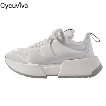 

INS Thick Sole Flat Casual Shoes Women White Platform Sneakers Air Mesh Patchwork Daddy Shoes Femme Outwear Runners Shoes Woman