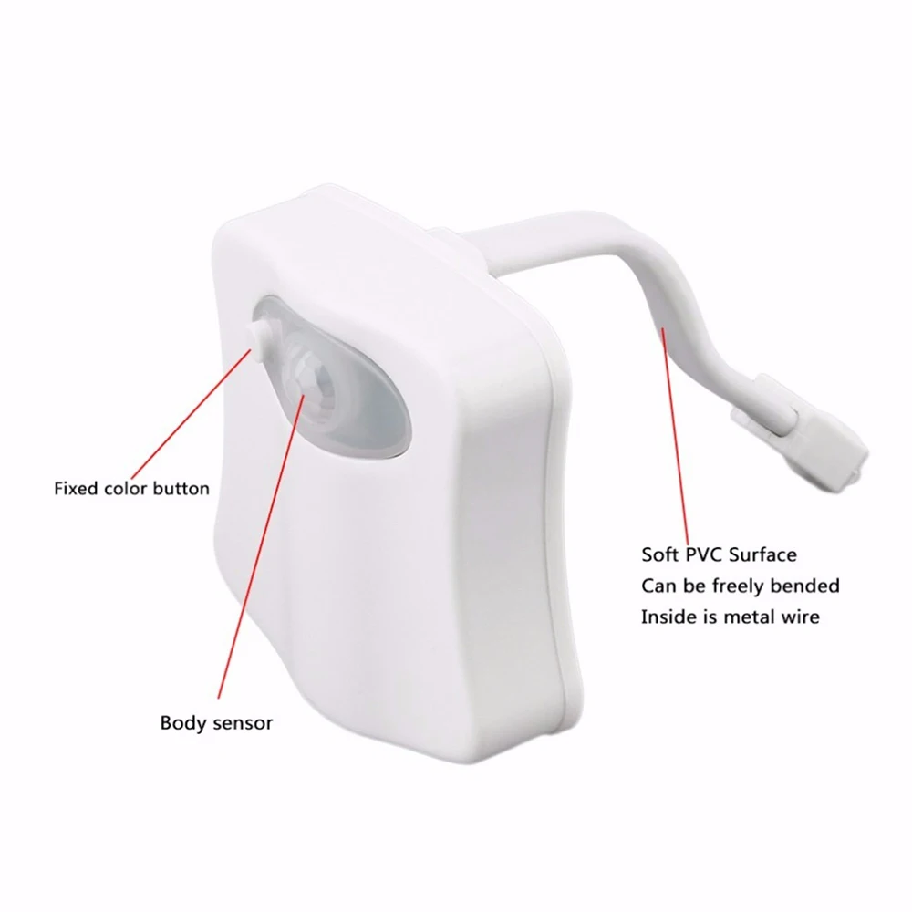 LED Toilet Seat Night Light Motion Sensor WC Light 8 Colors Waterproof Backlight for Toilet Bowl Luminaria Lamp Bath Toilet Lamp 4