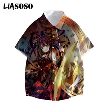 LIASOSO – chemise à manches courtes pour hommes et filles, haut surdimensionné, Anime, Cosplay, mignon, Sexy, Date A Live, Kurumi Yatogami Tohka