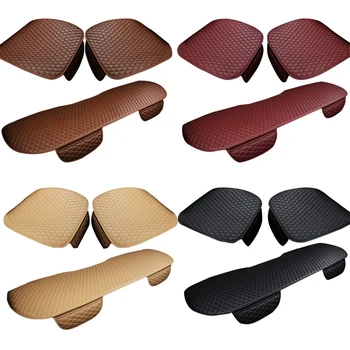 

3Pcs PU Leather Car Seat Cushions Anti-Slip Breathable Seat Pads Mats Car Interior Front Back Seat Covers for Universal Car,Car