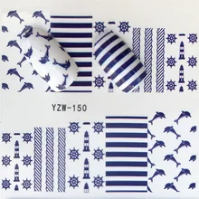 Поперечная граница для ногтей стикер YZW150 Дельфин темно-синий стиль стикер для ногтей экологически чистый дышащий стикер для ногтей в настоящее время