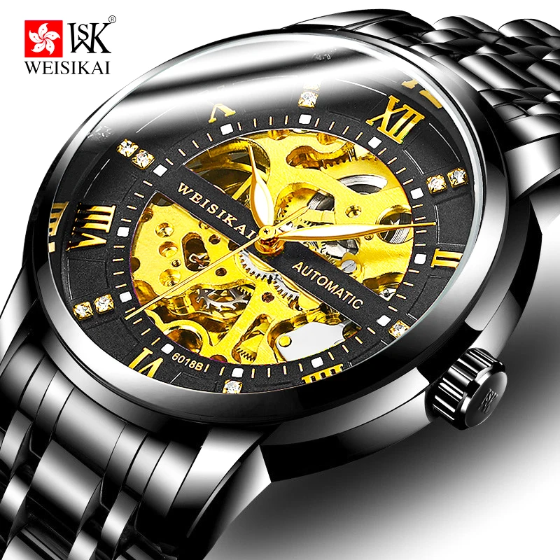 

Automatic mechanical watch men watches luminous skeleton tourbillon pagani design mens wrist watch horloges mannen montre homme