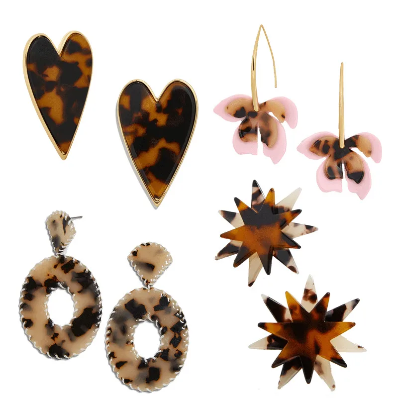 

Dvacaman Tortoise Resin Drop Earrings for Women Leopard Heart Flower Dangle Earrings Big Geometric Statement Earrings Girls Lady Wedding Party Jewelry Wholesale Winter Boho Accessories Gift for Mom Sister Christmas INS