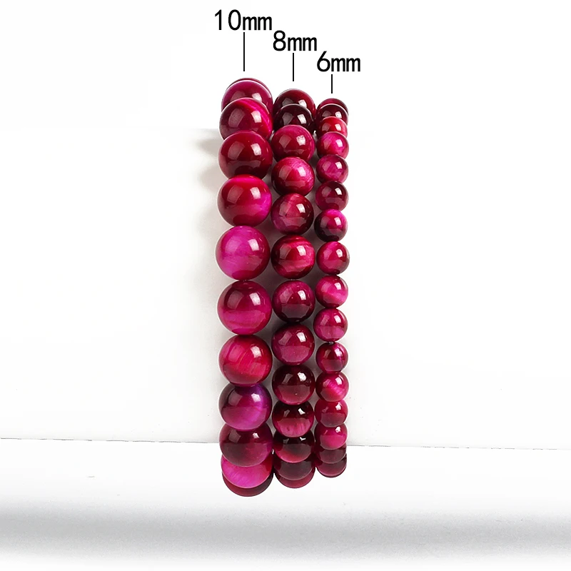 

Minimalist Natural Stone Bead Rose Red Tiger Eye Bracelet Beaded Men Buddha Braclet For Woman Yoga Handmade Jewelry Homme Bijoux