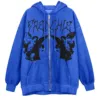 Women's Hoodies Oversized Casual Print Elegant Fashion Pullover Hooded Sweatshirt Coat Long Sleeve Warm Zip Up Hoodies 5