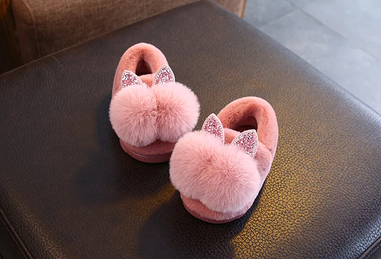 Children's Indoor Warm Non-slip Soft Bottom Cotton Shoes Autumn and Winter New Medium and Small Children Can Wear Cotton Shoes