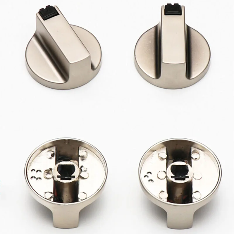 2PCS Metal 6mm/4mm Universal Silver Gas Stove Control Knobs Adaptors