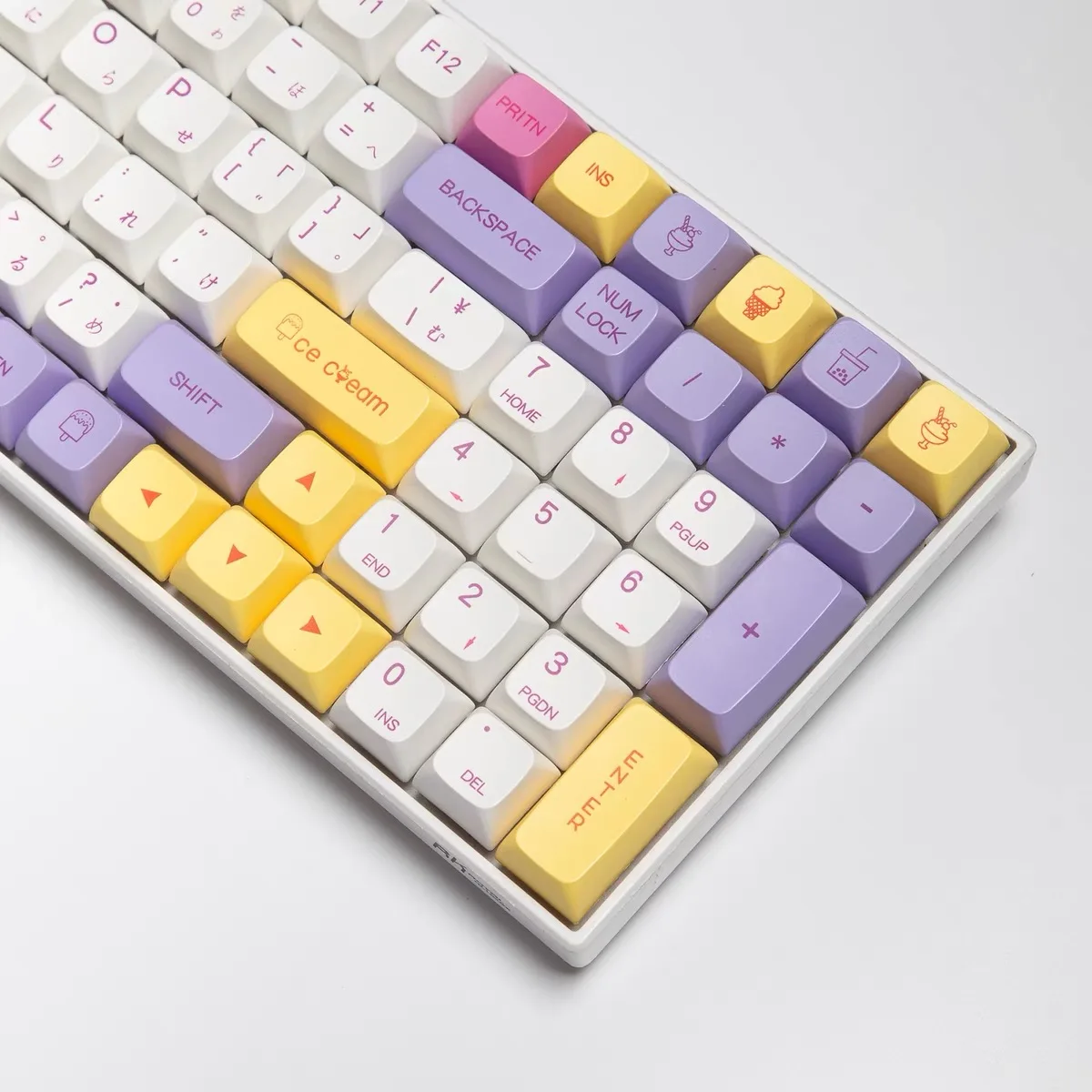136 Keys Ice Cream Keycaps Dye Sublimation PBT XDA Profile Key Caps For Cherry MX Switch Mechanical Keyboard Mini 61/64/68/96/98