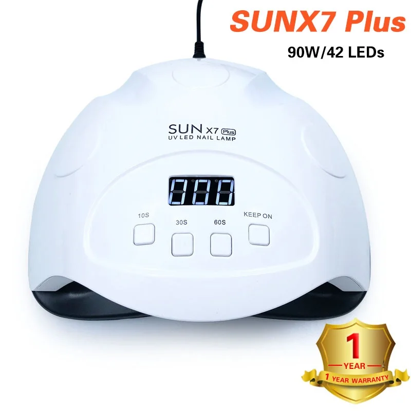 SUNX5 MAX 80 Вт/90 Вт УФ светодиодный светильник Сушилка для ногтей 45 шт. светодиодный s лампа для ногтей отверждения УФ-гель для ногтей с сенсорный ЖК-дисплей лампа для ногтей - Цвет: SUNX7 Plus