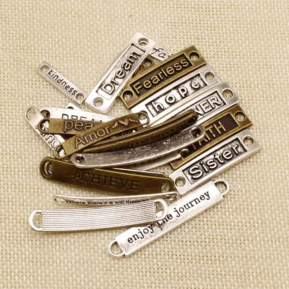 Creative 20 Pieces Dream Peace Text Tag Полоска Разъем Случайные Смешанные Без Назначенных Стилей